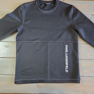Karl Lagerfeld Paris Black Logo Sweatshirt Men’s Medium Crewneck Pullover
